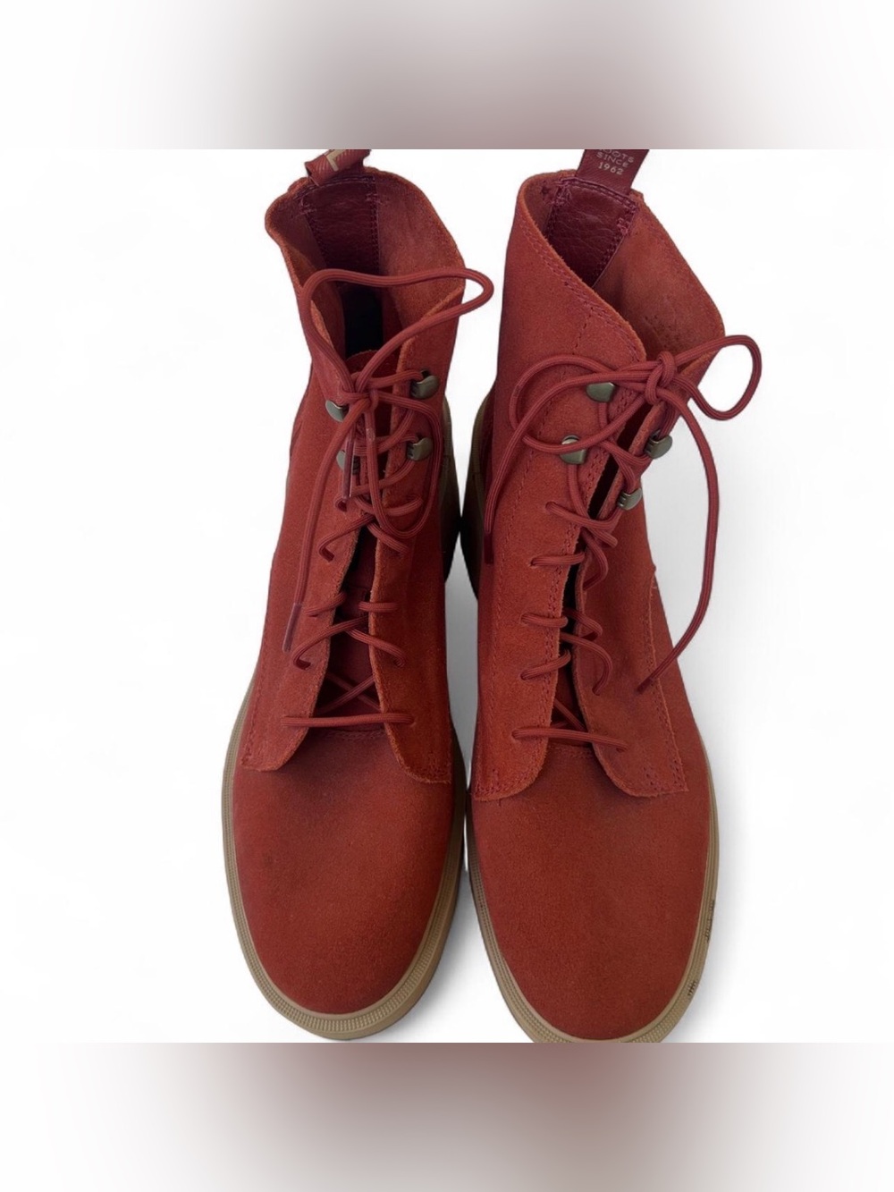 SOREL Hi-Line Heel Lace Boots Warp Red Suede Women’s 11 NWOT - Picture 6 of 7